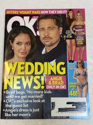OK Weekly Magazine Apr 13 2009 Angelina Jolie Brad Pitt Ashlee Jessica Simprson