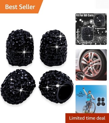Upgrade Your Ride: 4PCS Bling Crystal Tire Valve Caps for Stylish Protection