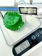 Seltener nicht benutzter Rolex gr&uuml;nes Glas Triple Lock Krone Briefbeschwerer ...