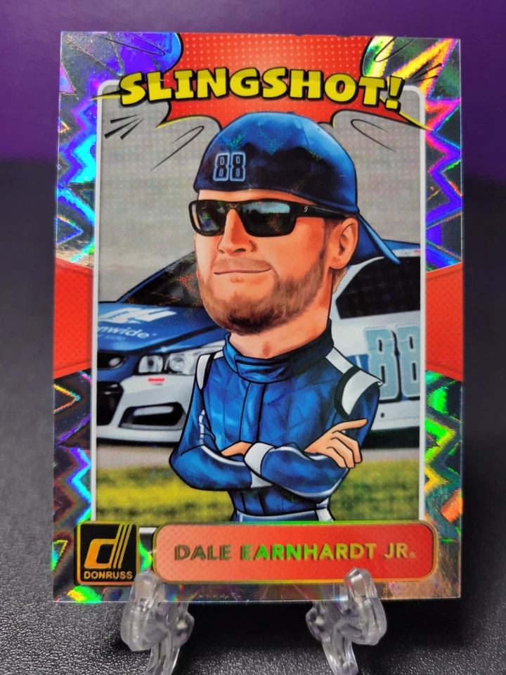 Dale Earnhardt Jr Slingshot 2018 Panini Donruss Racing Card SP Case Hit Gem Holo - Image 3 of 4