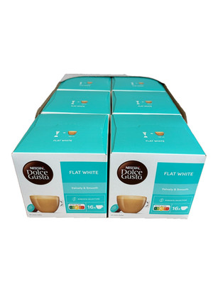 NESCAFÉ Dolce Gusto, 6 x 16 = 96 Kaffeekapseln, Flat White Robusta Selection DHL