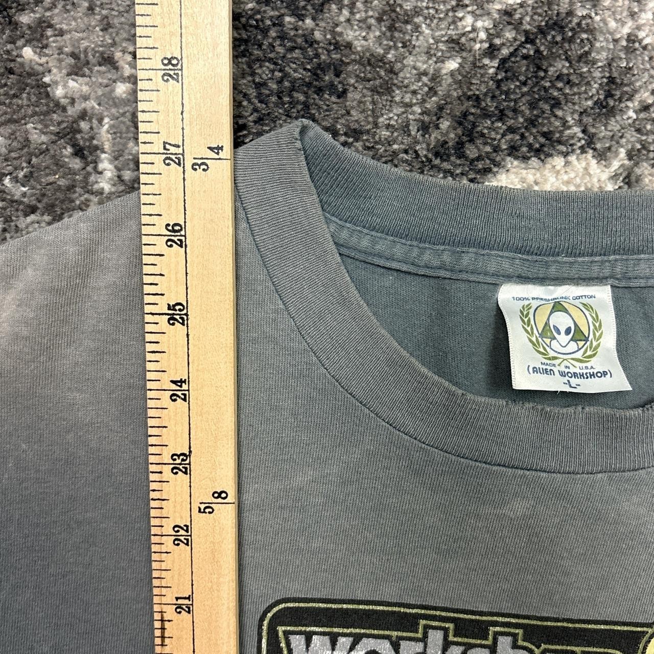 Vintage Alien Workshop Shirt Mens Large 90s Skate Single Stitch Gray Faded Dill