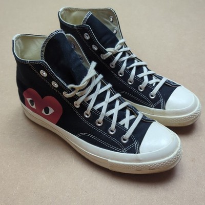 Comme des Garcons Play x Converse Chuck 70 Hi Black UK 10 Heart Sneaker