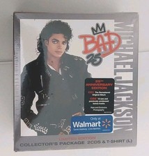 Michael Jackson Bad 25 Limited Edition Walmart Collector's 2 CDs T-Shirt L