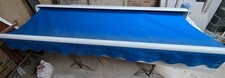 SOMFY electric Awning 240v Blue. Patio balcony sun shade canopy