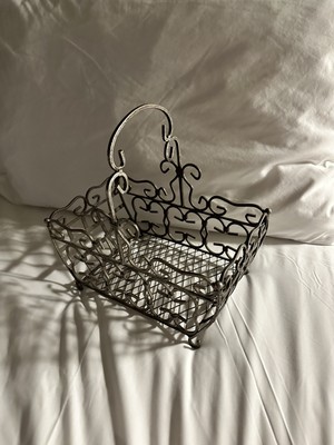 Heavy Multi-use Decorative Metal Basket For The Kitchen And Living Antique  