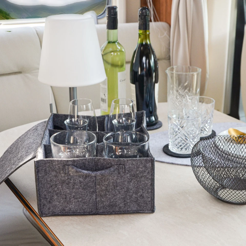 Filz Tassenhalter Camping - 28x21 Glashalter - Wohnmobil Geschirr Aufbewahrung - Bild 3 von 4