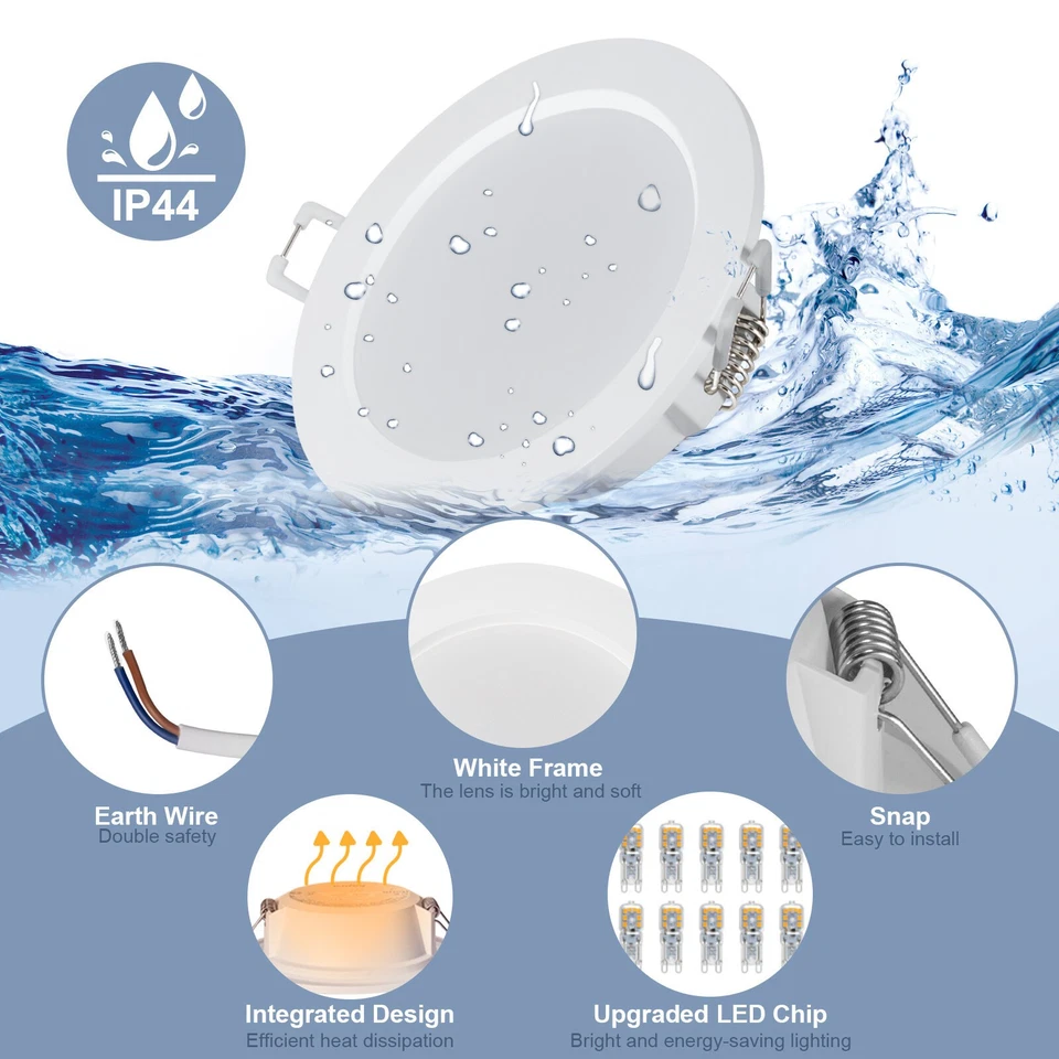 LED Spots Einbaustrahler 230V ultraslim Deckenspot Flach Panel Einbau leuchten - Bild 2 von 4