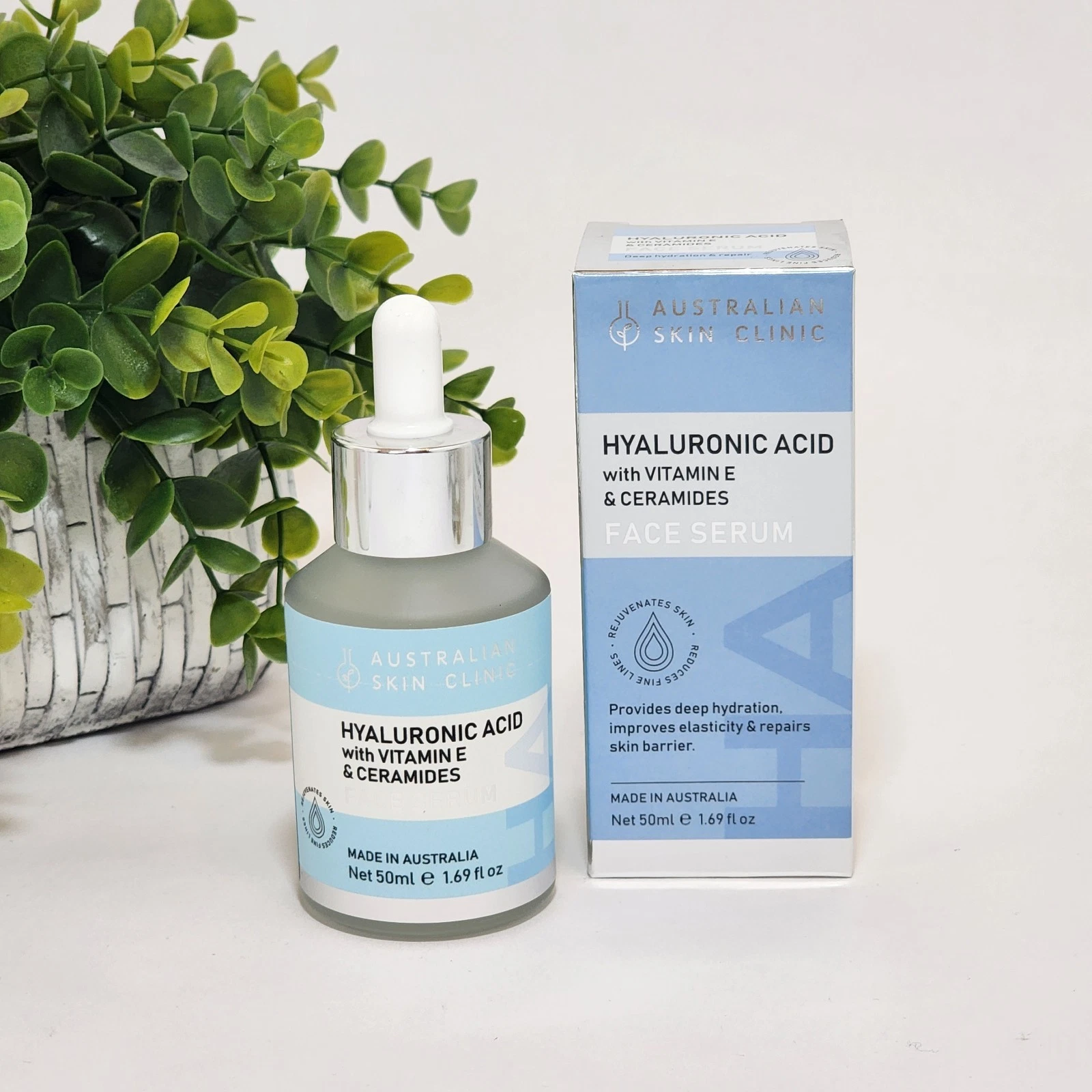 Australian Skin Clinic Hyaluronic Acid Vitamin E Ceramides Face Serum 1.69 fl oz