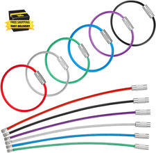 4 Inch Wire Keychain Cable Large Stainless Steel Key Ring Loop Holder for Luggag