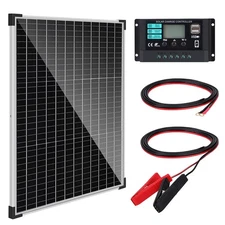 Solar Panel Kit 50W with 10A Charge Controller Monocrystalline Solar Panel Ki...