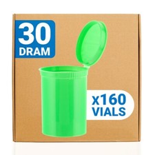 Loud Lock Pop Top Dram Vials - Food Storage Containers - 30 Dram - 160ct - Green