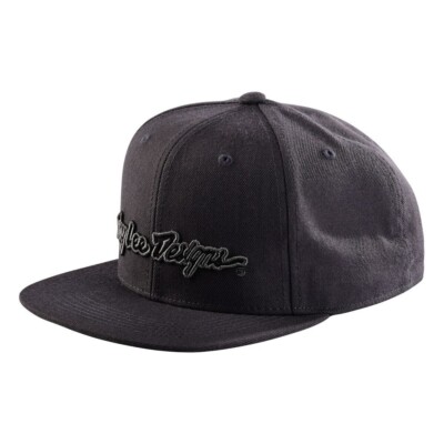 Troy Lee Designs TLD Signature Hat Cap Adjustable Snapback Dark Grey/Charcoal