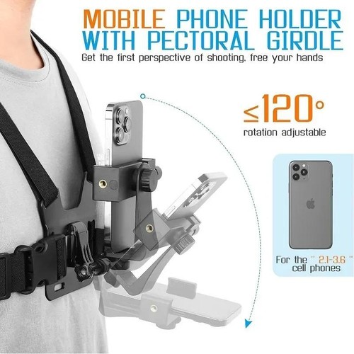 1 Pc Support Clip Téléphone Réglable avec Support de Fixation Sangle Poitrine pour Sport Ca - Photo 3 sur 6