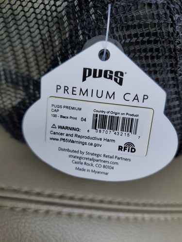 Pugs Premium Cap Distressed Black and White New With Tags - Picture 5 of 5
