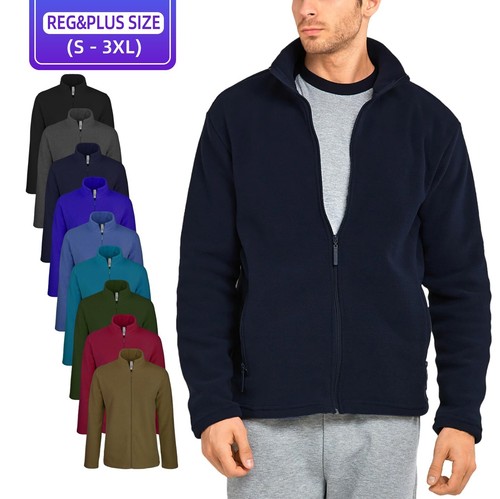 Chaqueta polar suave con cremallera completa para hombre con bolsillos S-3XL talla regular y grande - Imagen 11 de 17