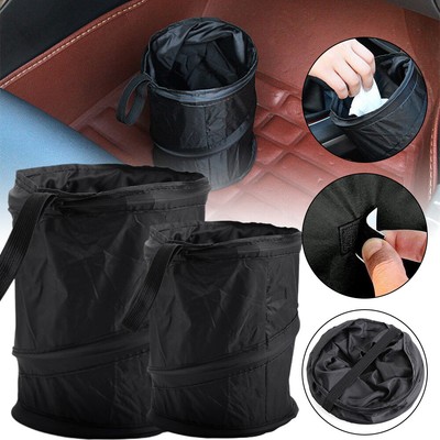 Portable Car Trash Can Garbage Bin Bag Organizer for Vehicles Hanging Basket