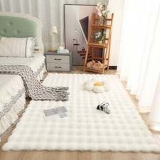 Anti-slip Bedside Rugs Bubble Velvet Room Fluffy Carpet Plush Area Rug  Bedroom