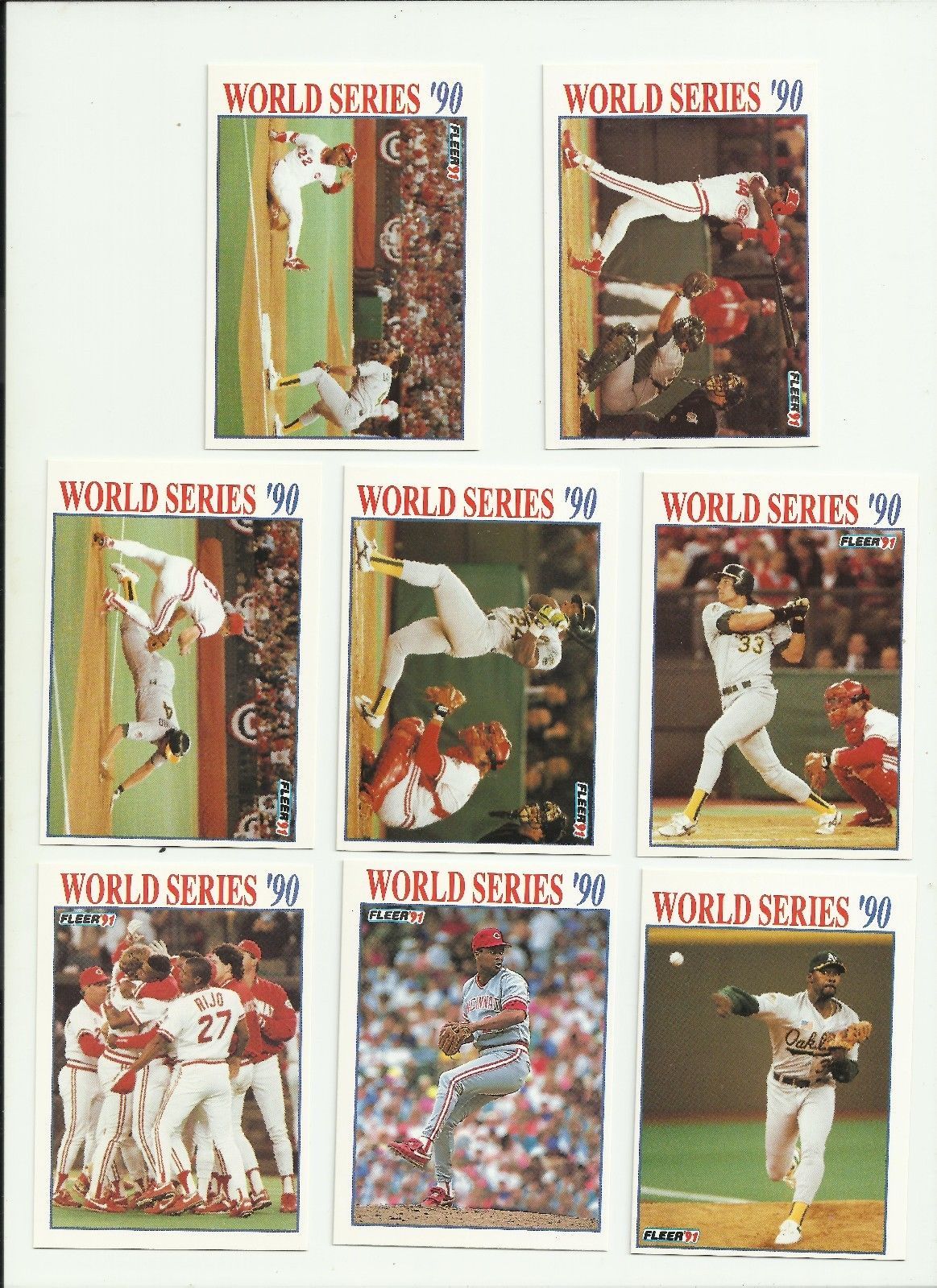 1991 Fleer '90 World Series Baseball 8 Card Set Rickey Henderson Eric Davis