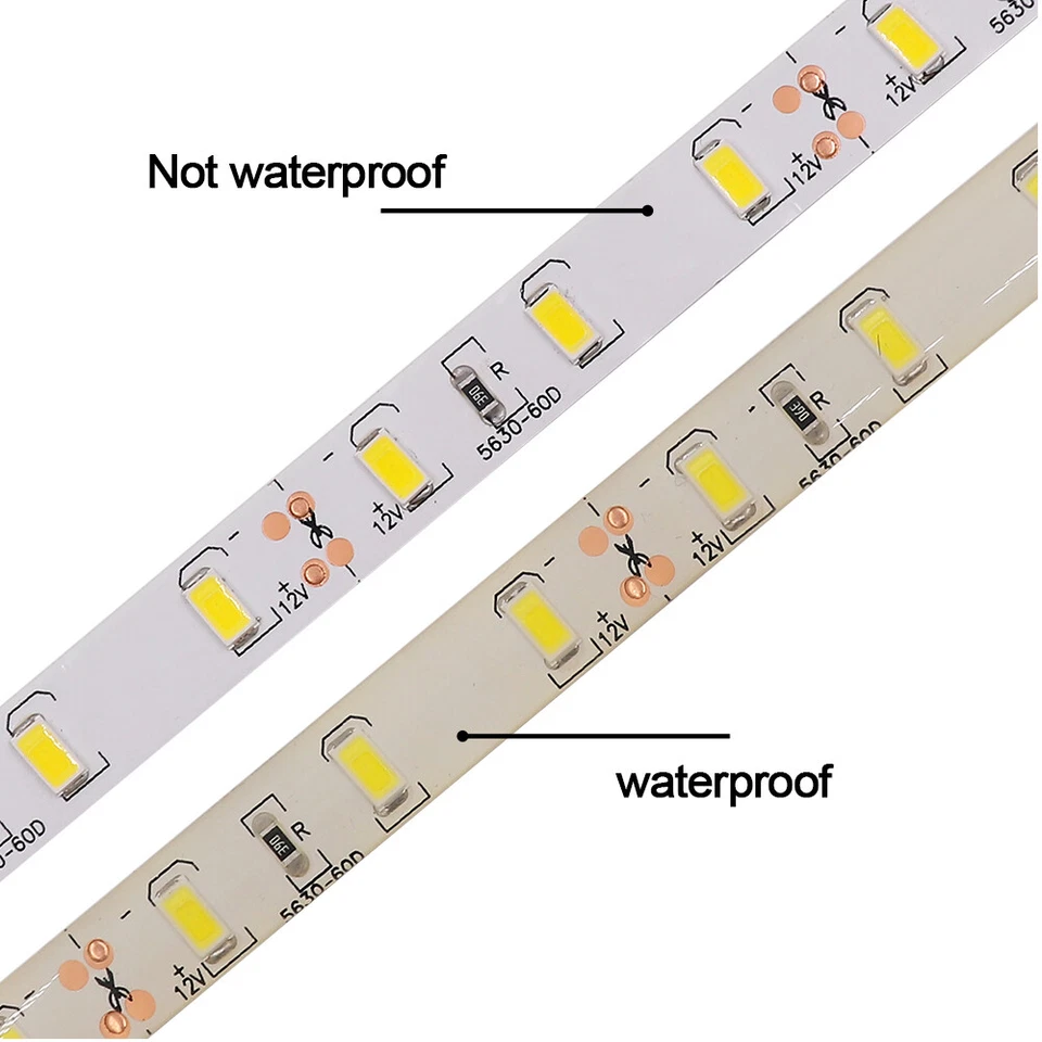 1-5m 5050 5630 DC 12V LED Strip Light 60/120led/m RGB White Flexible Ribbon tape - Image 4 of 4