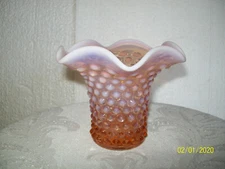 Fenton Peach hobnail Vase