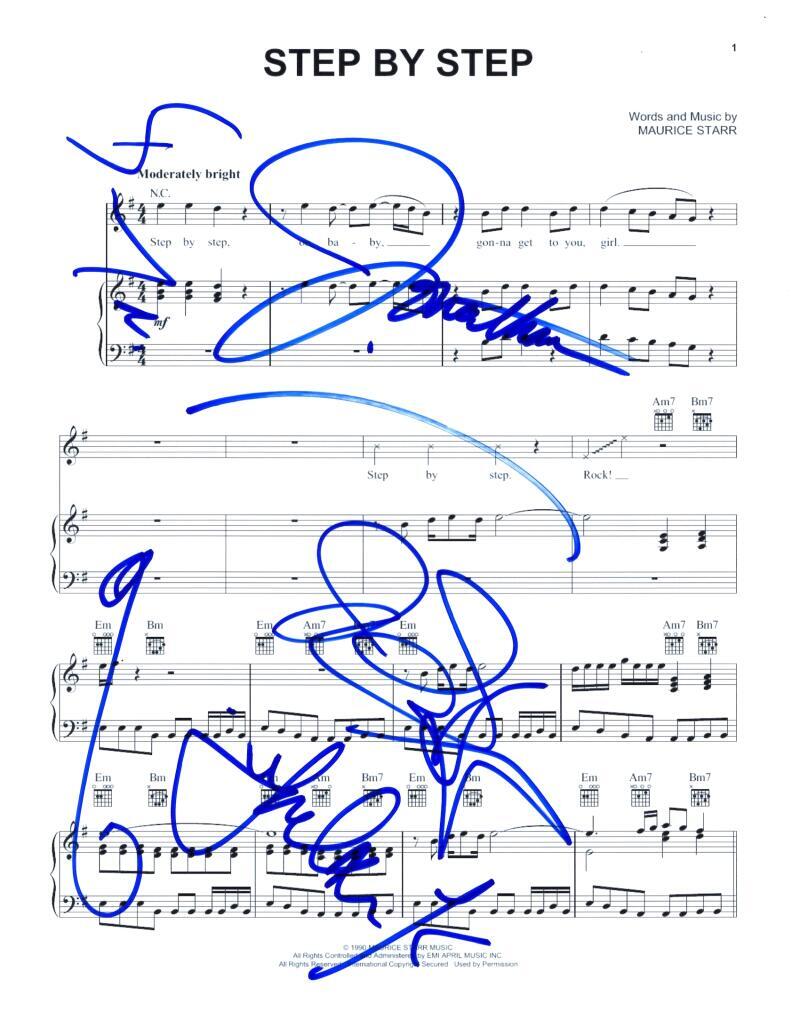 New Kids on the Block Full Band x5 Signed Autograph Step by