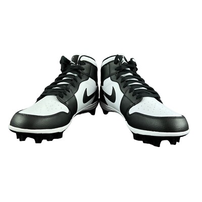 Nike Jordan 1 Mid TB Panda Black White Football Cleats FJ6805-100 Men\'s Sz 10-13 Nike Jordan 1 Mid TB Panda Black White Football Cleats  main image 2