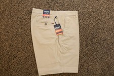 New Chaps Men's Flat Front Stretch 9" Shorts with Comfort Waistband - 34 - Khaki