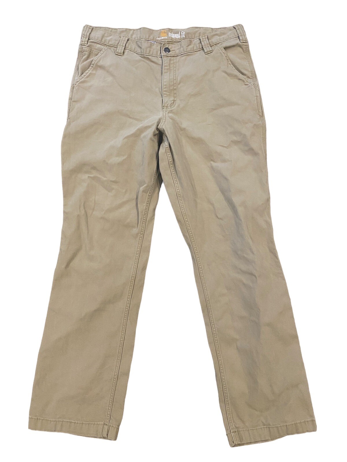 Carhartt Pants Mens 36x32(36x30) Tan Cargo Relaxed Fit Carpenter Workwear Casual