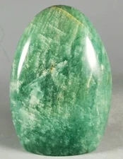 AMAZONITE w/ SMOKY QUARTZ Crystal Polished Freeform Standup Stone - Madagascar 