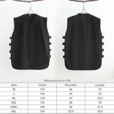 Men Traditional Chinese Tang Suit Vest Sleeveless Garment Kung Fu Taichi Uniform