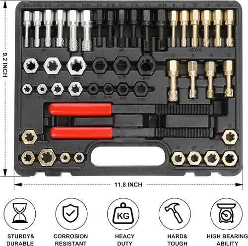 49PCS Thread Chaser Set UNC UNF Metric Thread Restorer Tool Rethreading Kit - Picture 3 of 15