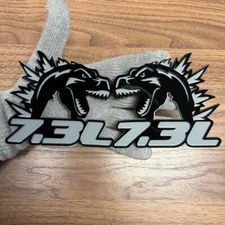 Godzilla Badges Emblem RAGING GRAY 7.3, (2) BADGES, Fender Angry Agressive