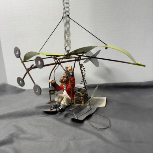 Avión Piloto Pirata Raro, Resorte Motorizado Vuelo Aviación Historia Hecho a Mano Artesano - Imagen 5 de 10