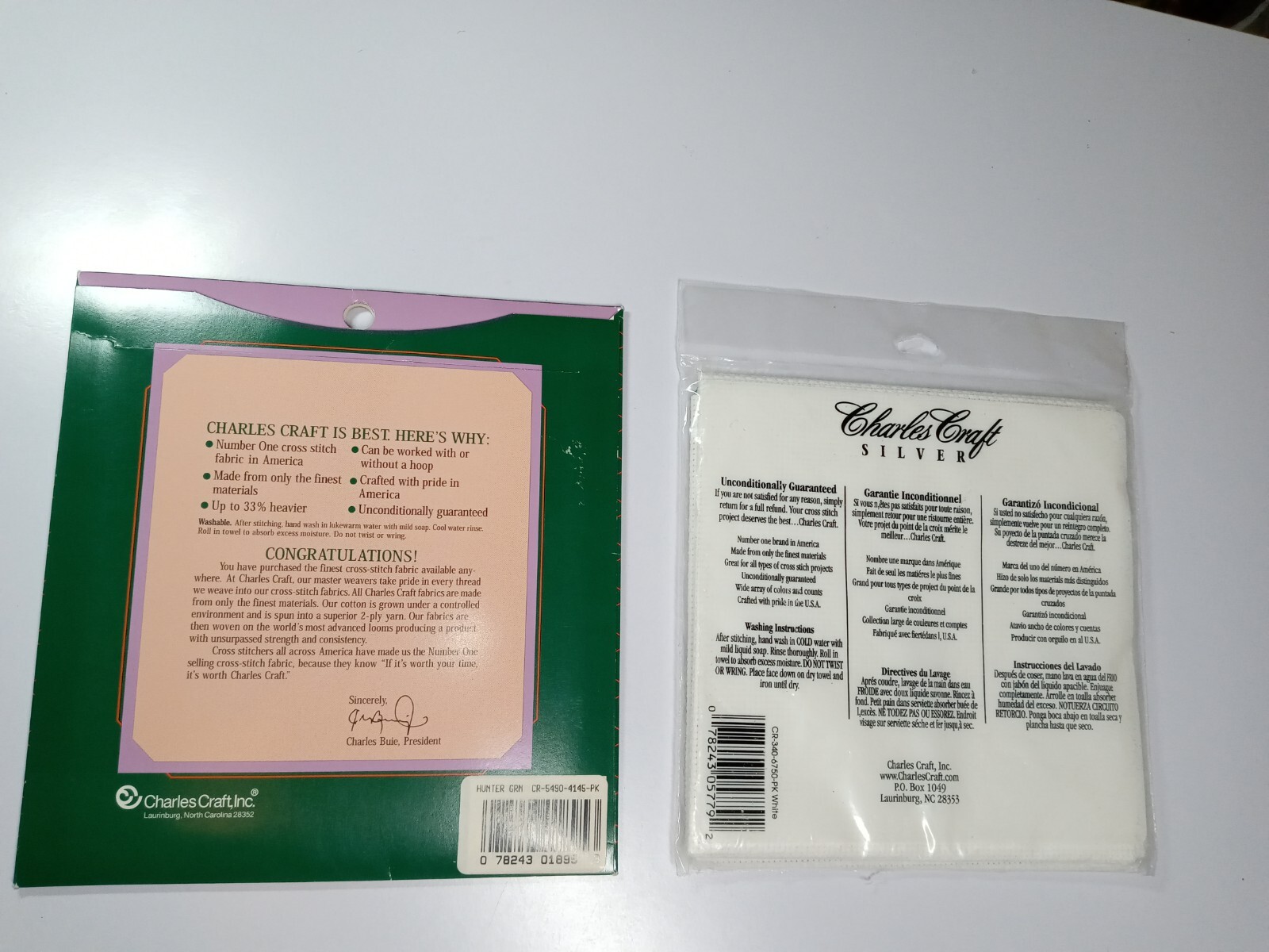 Charles Craft Cross Stitch Fabric White Aida 14 count12" x 18" PLUS Bonus eBay