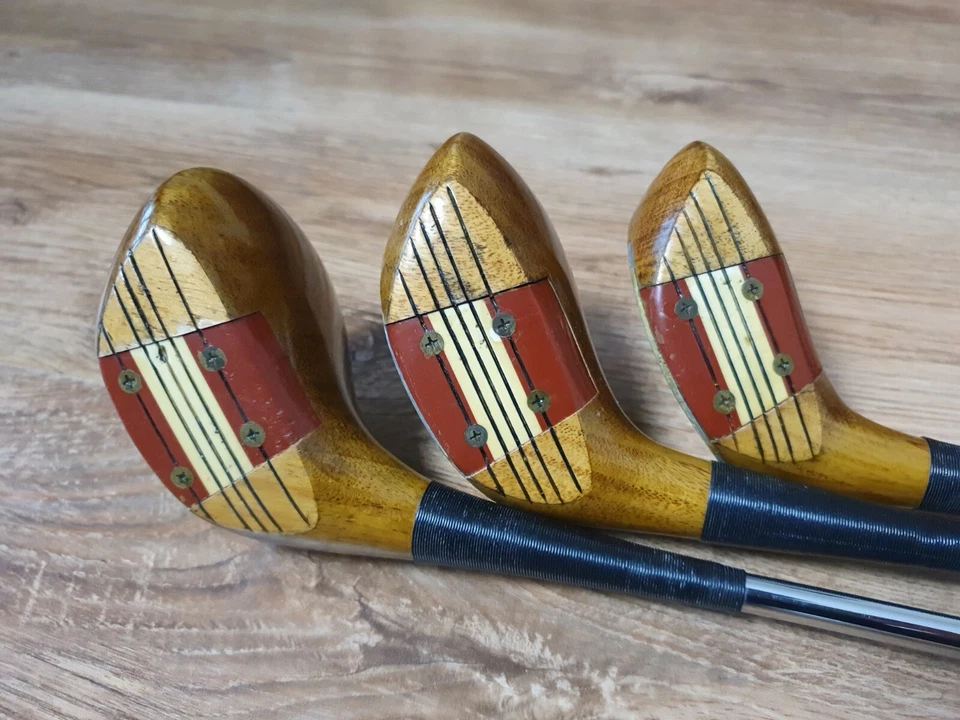 MacGregor Synchrolite Eye-o-matic M95 Oil Hardened Persimmon 1,3,5 Wood Set R - Image 3 of 4