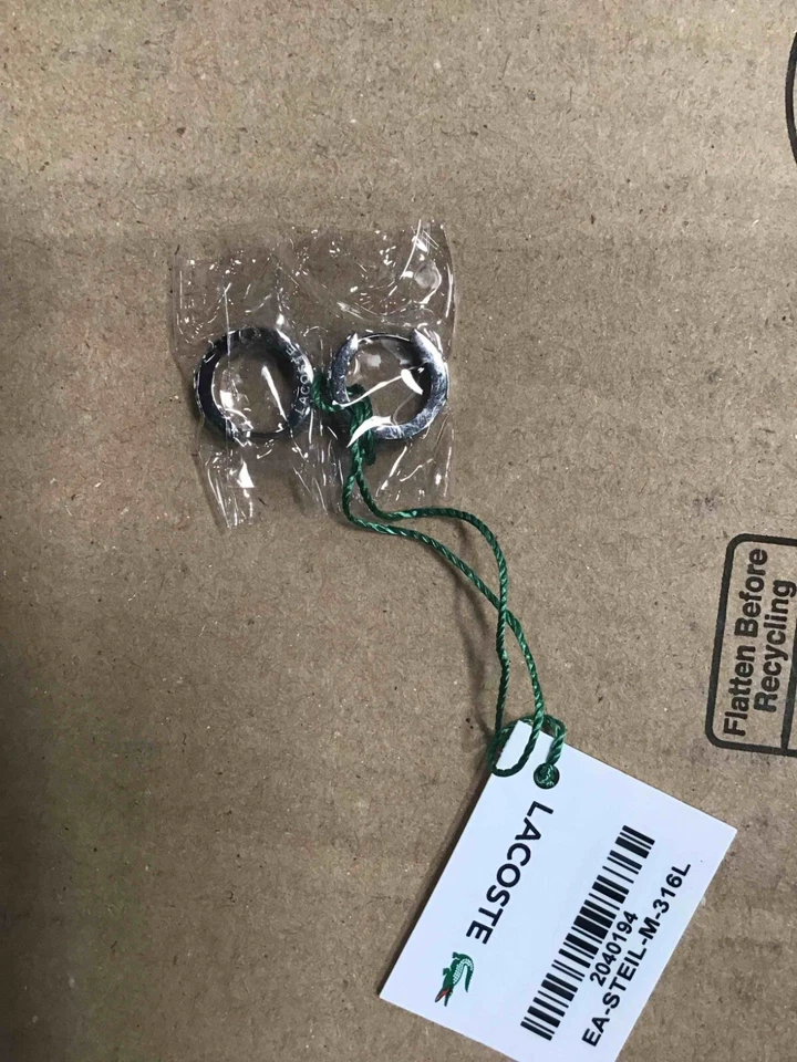 Pendientes de aro Huggie de acero inoxidable Lacoste para hombre Lacoste 2040194 EA-STEIL-M-316L Foto 2 de 3