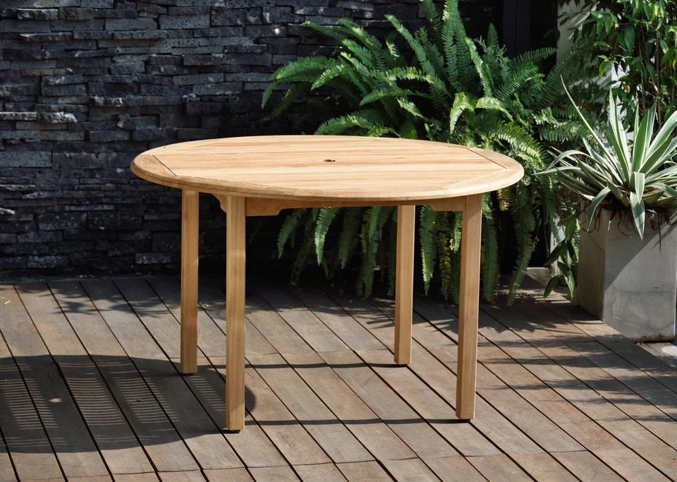 Conjunto de jantar ao ar livre Amazonia Gipcy 5 peças | Teca | Cadeiras cinza - Imagem 2 de 4