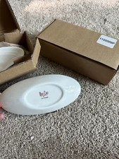 Bon Chef 1100000P Slanted Oval 3 oz. White Porcelain Bowl 36/Case 