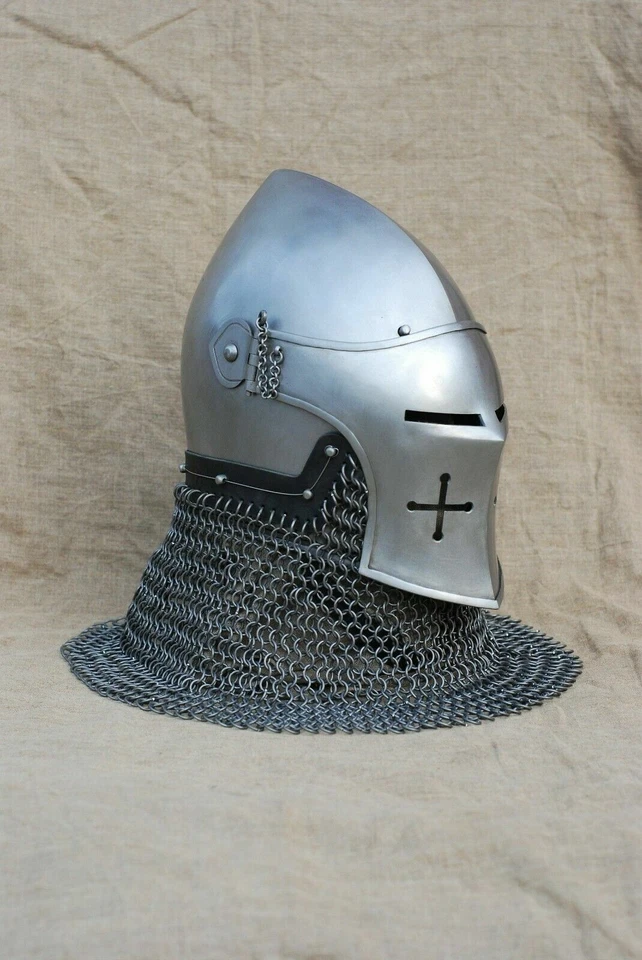 Bascinet Griffon Helm mit Kettenhemd Rüstung Barbut Helm - Bild 1 von 4