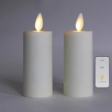 Set of 2 Luminara Flameless Votive Candles with Remote Moving Wick 1.75X3 Candle