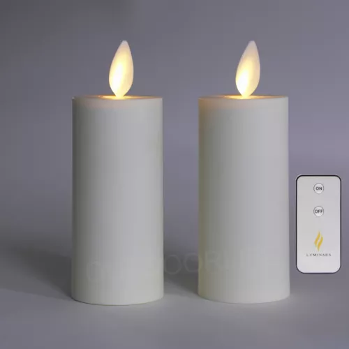 Set of 2 Luminara Flameless Votive Candles with Remote Moving Wick 1.75X3 Candle