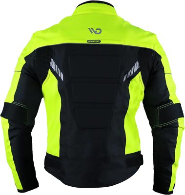 MOTORAD TEXTILE JACKE MOTORRAD TOUREN JACKE NEON GRÜN/SCHWARZE Neu Gr S-5XL