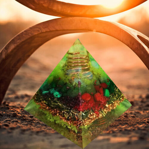 Orgone Pyramid Amethyst Peridot Crystal Healing Energy EMF Protect Meditation - Bild 3 von 15