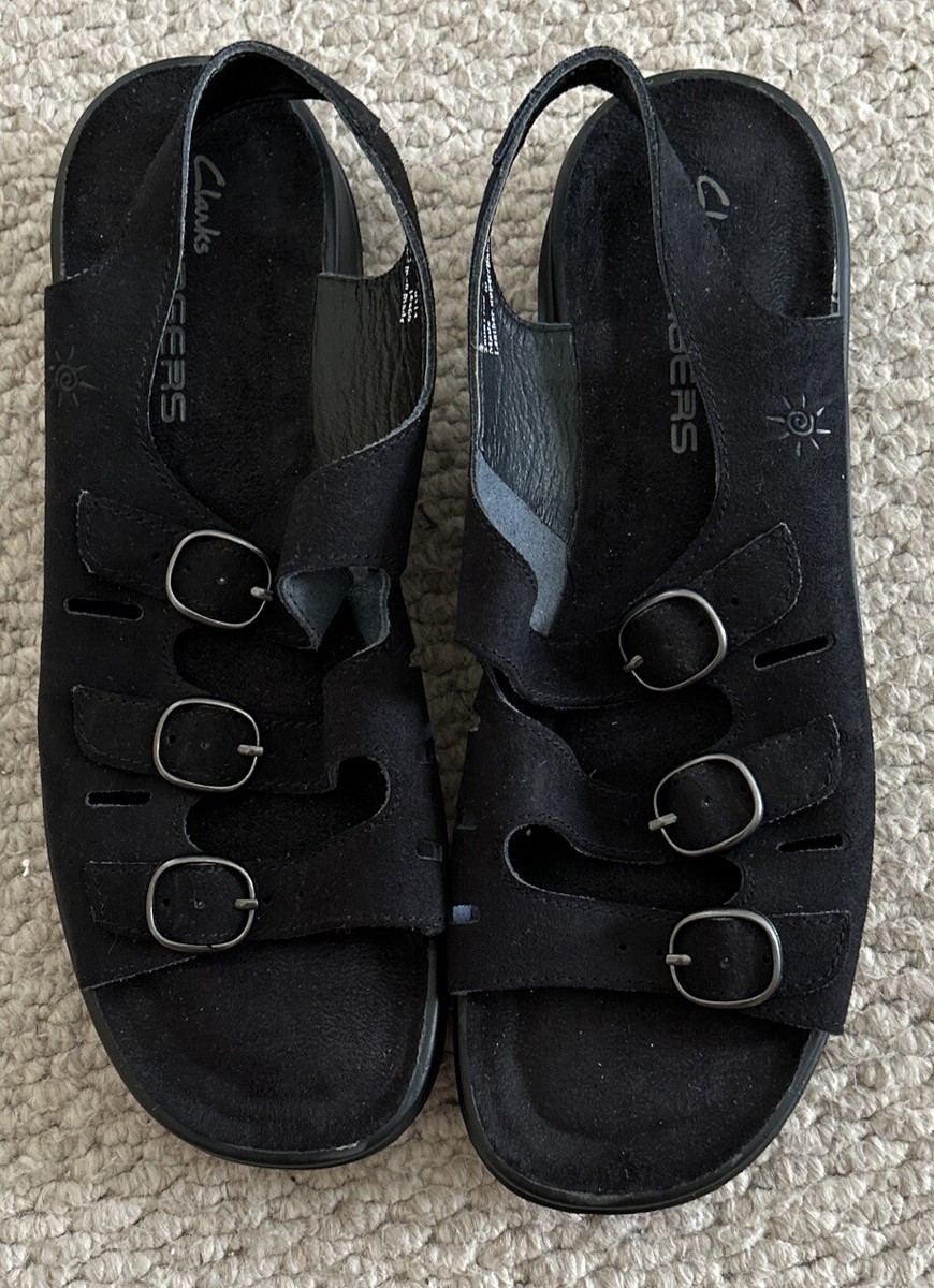 Black Leather Clarks Springer Sandals Size Womens Clarks Springers
