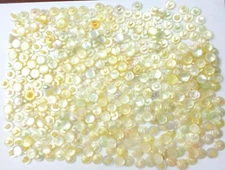 112 VINTAGE Acrylic Lucite? Pearlized Ivory Flat Top Shank Button 11.3mm 15/32"