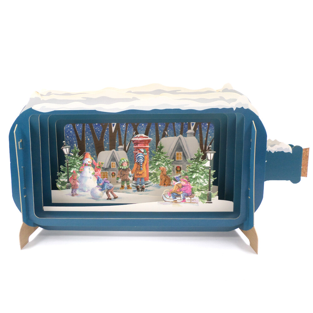Message In A Bottle Xmas Last Post Pop Up Christmas Greeting Card By Alljoy Card
