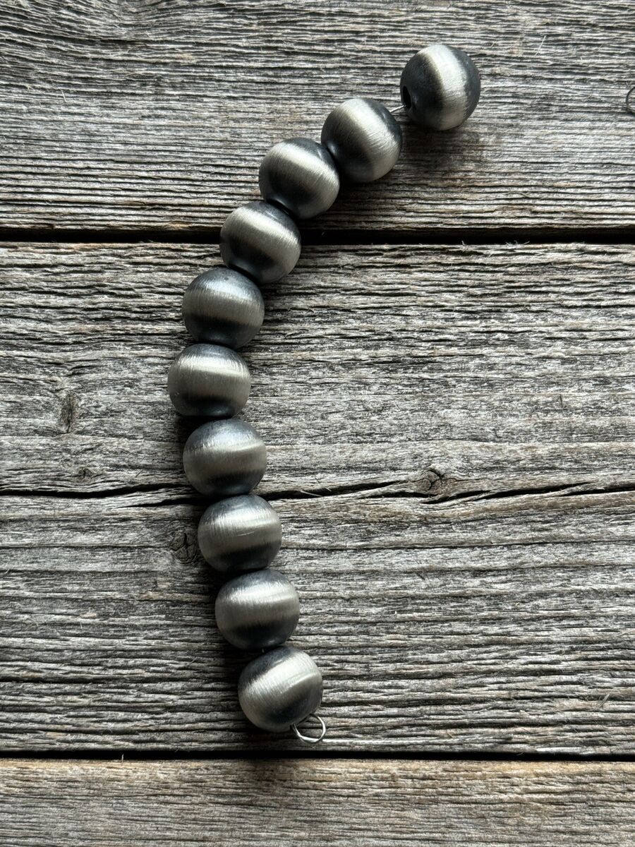 925 Sterling Silver “Navajo Style” 14mm Pearl Seamless Loose 925 Sterling Silver “Navajo Style” 14mm Pearl Seamless Loose