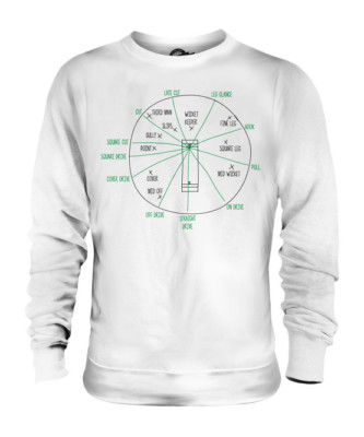 CRICKET FIELDING POSITIONS UNISEX SWEATER  TOP GIFT BAT GLOVES