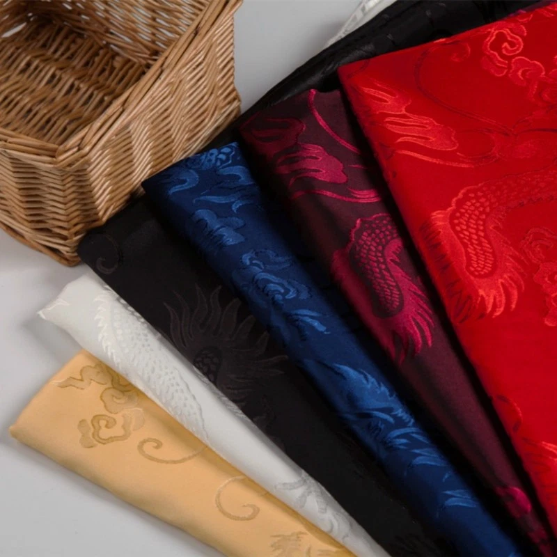 Chinese Brocade Fabric Dragon Design Cloth Dress DIY Satin Retro Costume 1X1.5M - image 2 of 4
